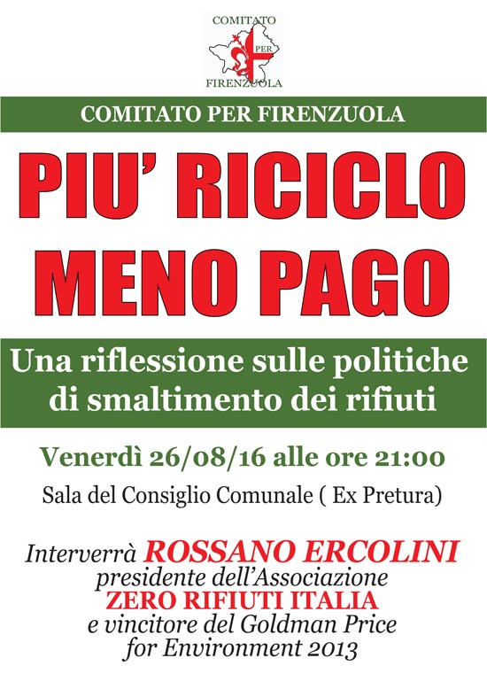 26 AGOSTO PIU'RICICLIO MENO, MENO PAGO 