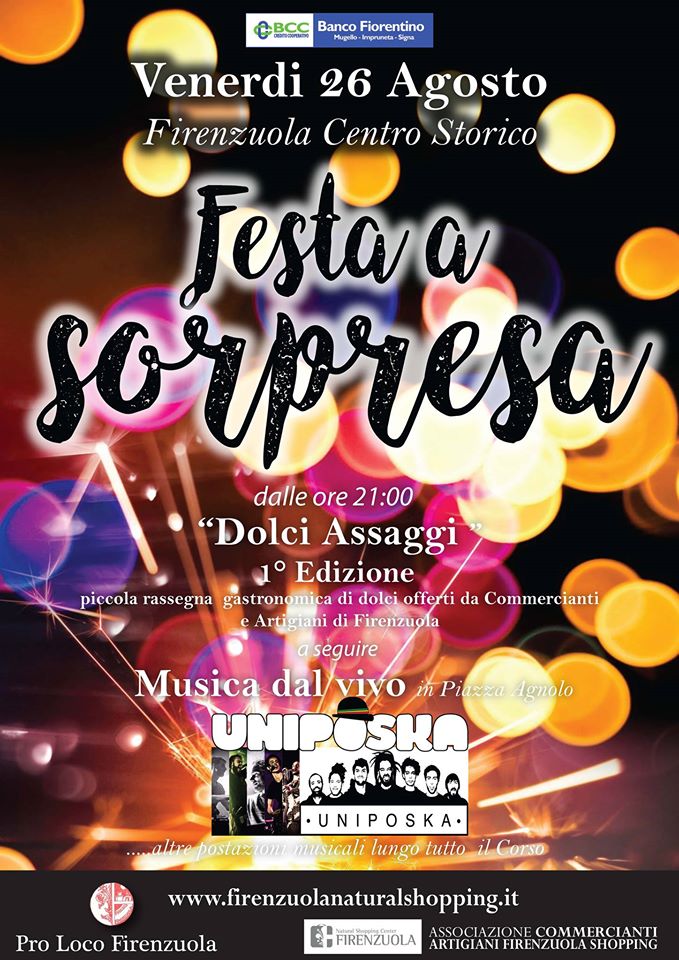 26/08 FESTA A SORPRESA e DOLCI ASSAGGI 
